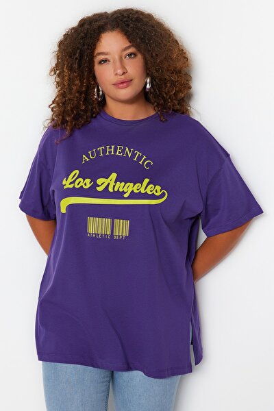 Plus Size T-Shirt - Purple - Oversize