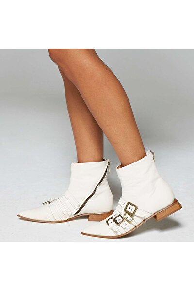 Stiefelette - Weiß - Blockabsatz
