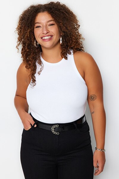 Plus Size Camisole - White - Fitted