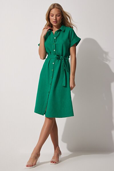 Dress - Green - Shirt dress