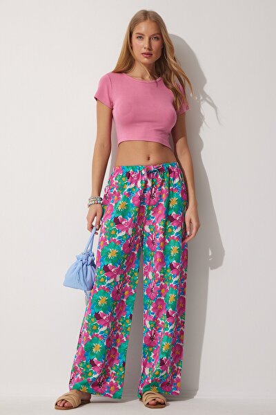 Hose - Grün - Wide Leg
