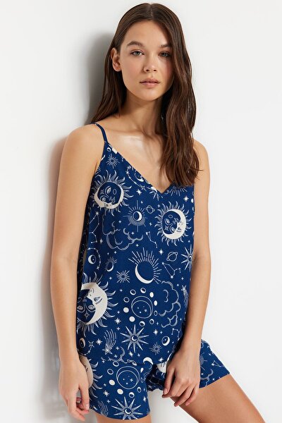Pyjama - Blau - Print