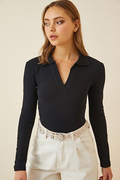 Blouse - Black - Fitted