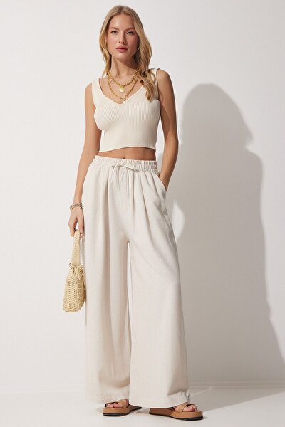 Hose - Beige - Wide Leg