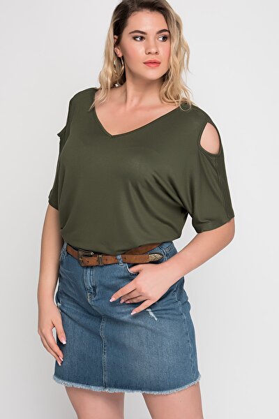 Plus Size Blouse - Khaki - Regular fit