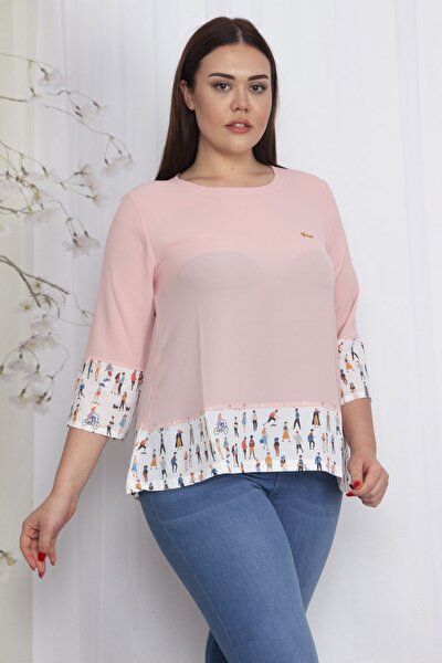 Plus Size Blouse - Pink - Relaxed fit