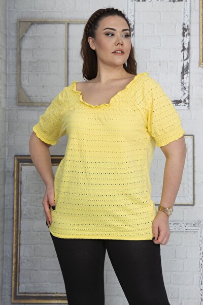Plus Size Blouse - Yellow - Regular fit