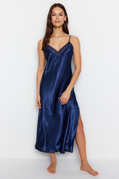 Trendyol Collection Nightgown - Dark blue - Basic - Trendyol