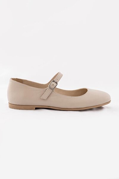Ballerina - Beige - Flacher Absatz