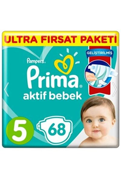 prima bebek bezi aktif bebek 5 beden 68 adet ultra firsat paketi fiyati yorumlari trendyol