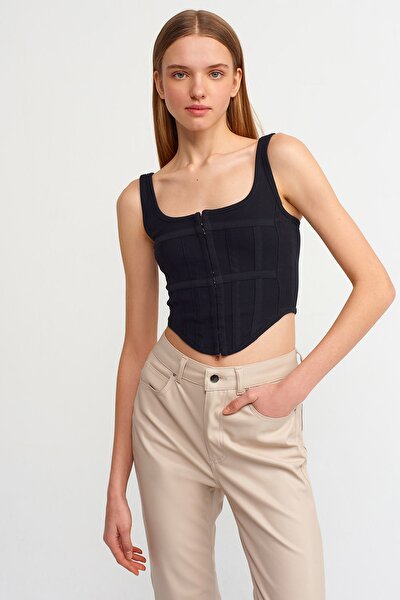 Bluse - Schwarz - Figurbetont
