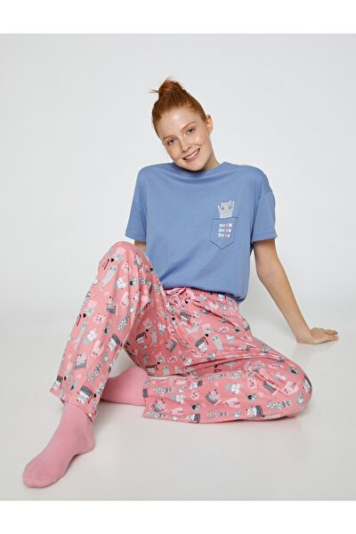 Pyjama - Mehrfarbig - Mit Slogan