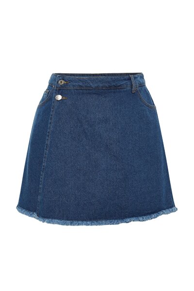 Plus Size Shorts & Bermuda - Blue - Normal Waist
