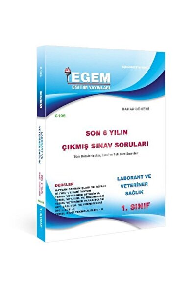 Egem Yayinlari 1 Sinif Laborant Ve Veteriner Saglik Cikmis Sinav Sorulari 2012 2018 Bahar Donemi 2 Yariyil Fiyati Yorumlari Trendyol