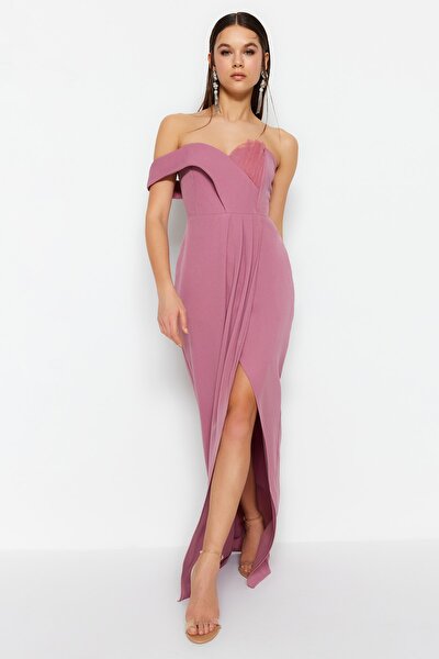 Evening & Prom Dress - Pink - Wrapover