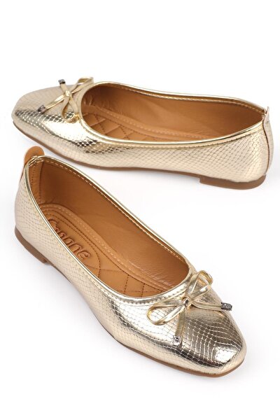 Ballerina - Gold - Flacher Absatz