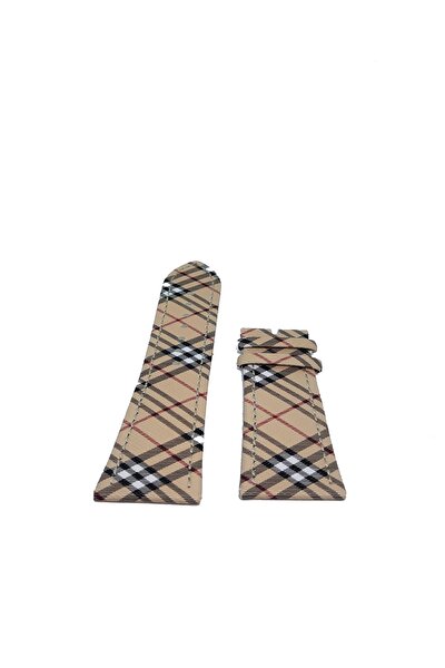 Karma Burberry Saat Kordonu Burberry Desen 22 20mm Kuma Y zeyli