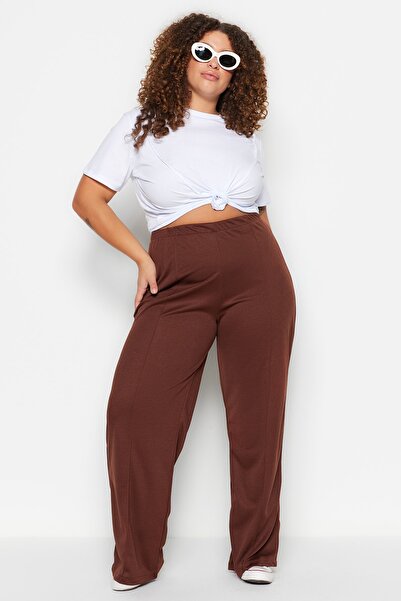 Plus Size Pants - Brown - Slim