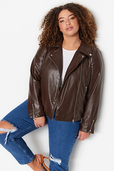 Plus Size Jacket - Brown - Regular fit