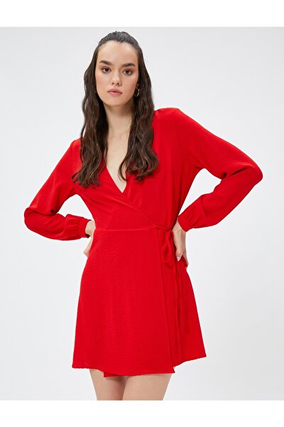 Kleid - Rot - Wickelschnitt