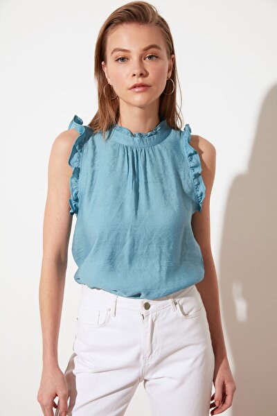 Bluse - Blau - Regular Fit