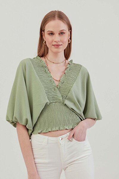 Bluse - Blau - Figurbetont