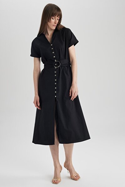 Kleid - Schwarz - Wickelschnitt