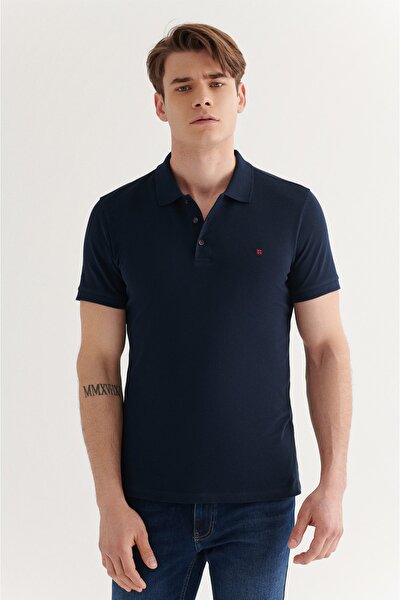 Polo T-shirt - Navy blue - Regular fit