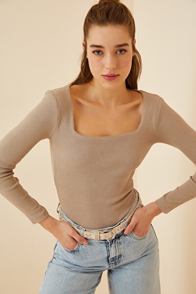 Blouse - Beige - Fitted