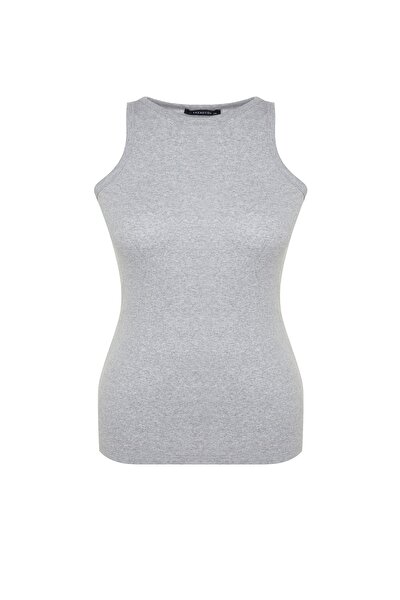 Plus Size Camisole - Gray - Fitted