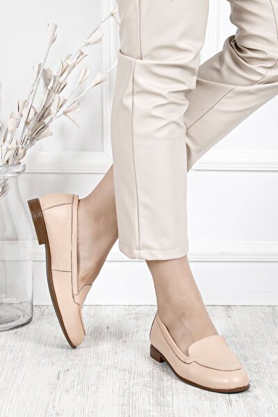 Ballerina - Beige - Blockabsatz