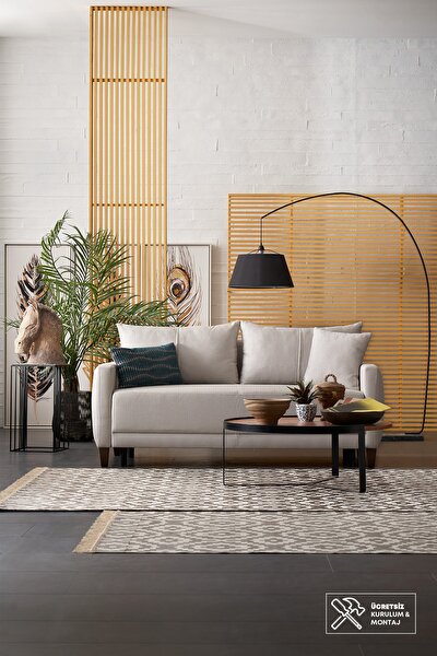 enza home smart 2 li yatakli koltuk acik gri keten kumas fiyati yorumlari trendyol