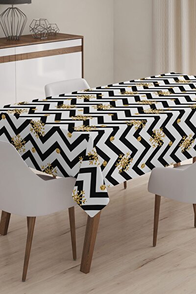realhomes siyah zigzag desenli dijital baskili 3d masa ortusu 140 x 220 cm fiyati yorumlari trendyol