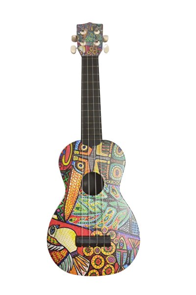 Gonzales Soprano Ukulele Tribal Bayku Desen Kapak Fiyat