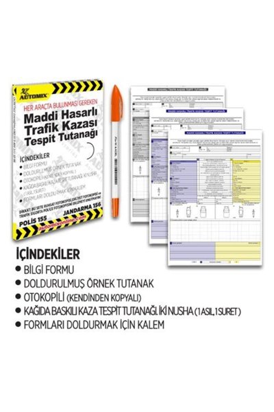 autokit kaza tespit tutanak seti kalem hediyeli fiyati yorumlari trendyol