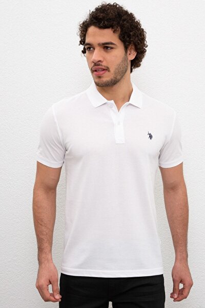 Erkek  Beyaz Polo Yaka T-shirt