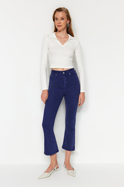 Livik Non-Fading Black Flare Jeans Flare Leg Denim Trousers - Trendyol