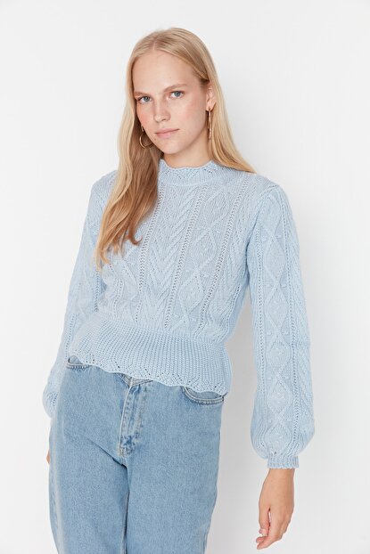 Women’s Light Blue Tricot Sweater