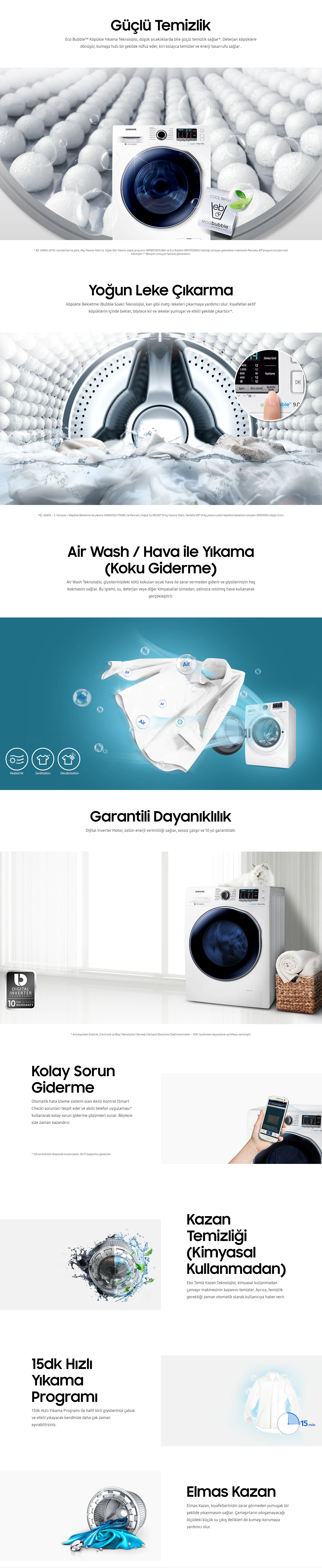 9 Kg Eco Bubble Camasir Makinesi Samsung Destek Tr