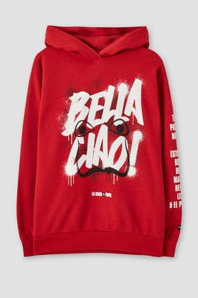 Pull & Bear Kadın Kırmızı La Casa De Papel X Pull&Bear Kırmızı Sweatshirt 05596390