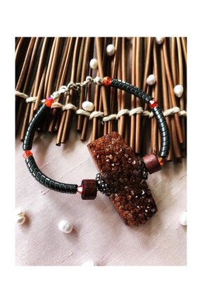 DR Stone Dr Stone Luxury Collection Kuvars Ve Hematit Taşı 925 Ayar Gümüş Kadın El Yapımı Bileklik Lxdr23