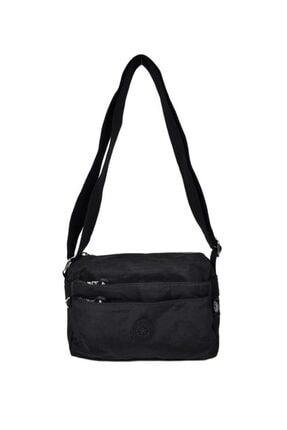 Smart Bags Kadın Krinkıl Kumaş Küçük Boy Siyah Çapraz Çanta 1006