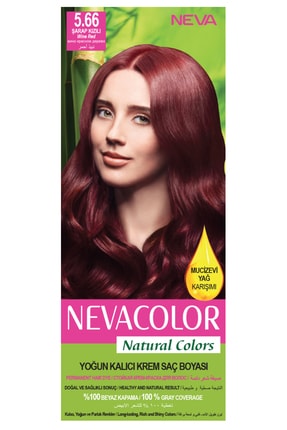 Neva Color Natural Colors 5.66 Şarap Kızılı - Kalıcı Krem Saç Boyası Seti