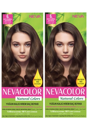 Neva Color 2’li Natural Colors 6. Koyu Kumral - Kalıcı Krem Saç Boyası Seti