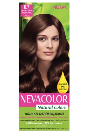 Neva Color Natural Colors 6.7 Çikolata Kahve - Kalıcı Krem Saç Boyası Seti