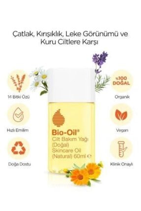 Bio Oil 14 Bitki Özü Içeren %100 Doğal Vegan Cilt Bakım Yağı 60 Ml