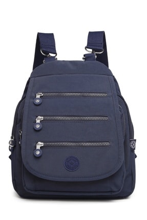 Smart Bags Krinkıl Kumaş Kadın Kol Ve Sırt Çantası Lacivert 1169