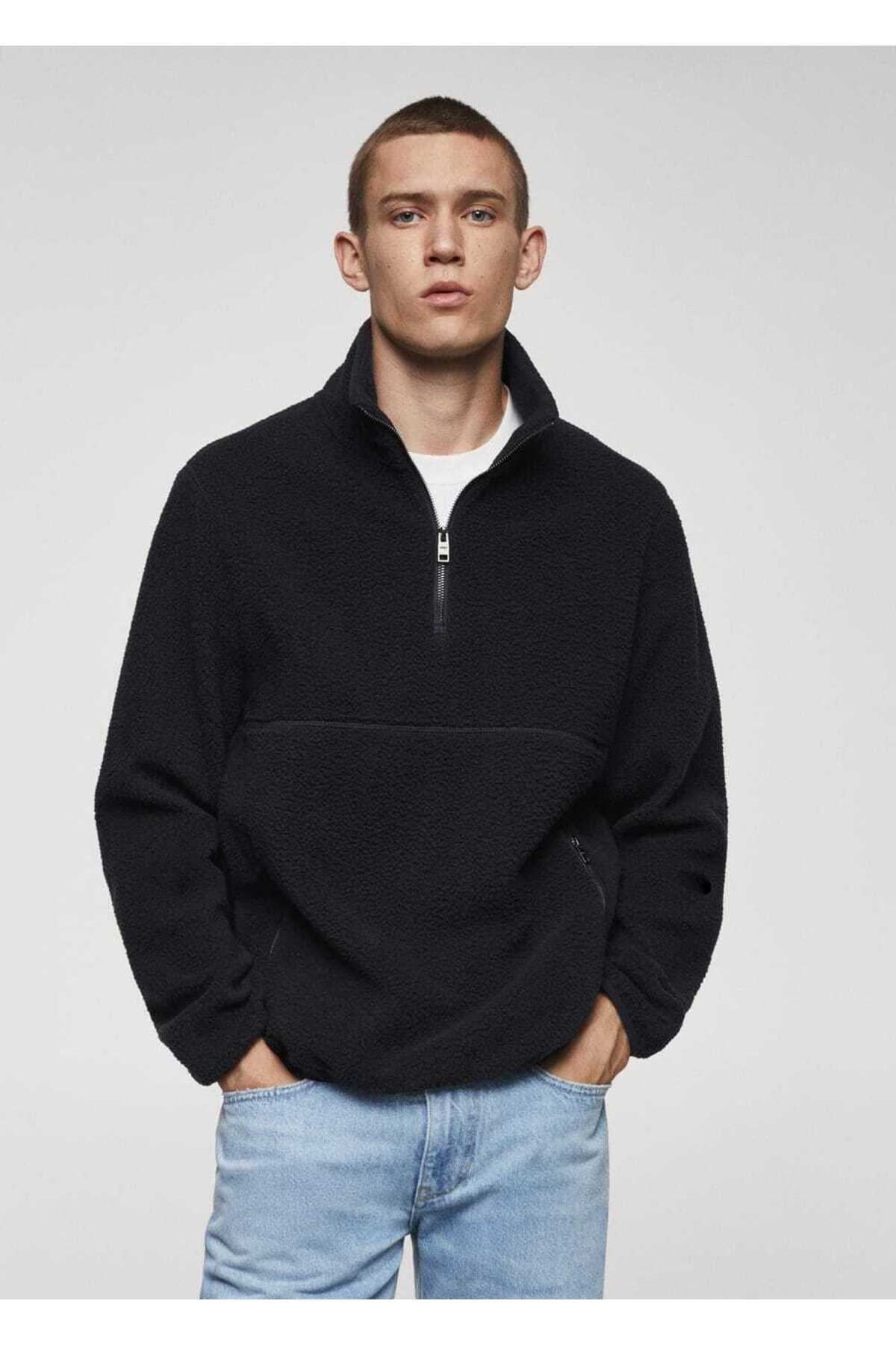 Yakas fermuarl polar sweatshirt
