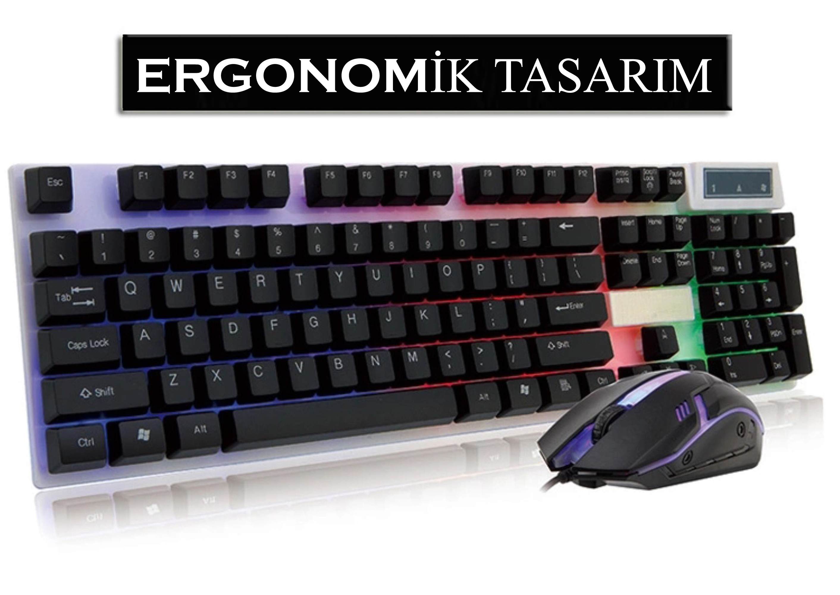 layftech Gk186 Pro Ev+ofis Oyuncu Rgb Işıklı Ergo Tasarım Gaming Klavye