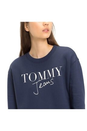 Tommy Hilfiger Kadın Lacivert Sweatshırt Dress Tommy Dw0dw05197